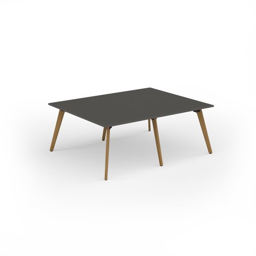 Unity worktable 2000w x 1600d with 4x solid oak legs, top in onyx grey