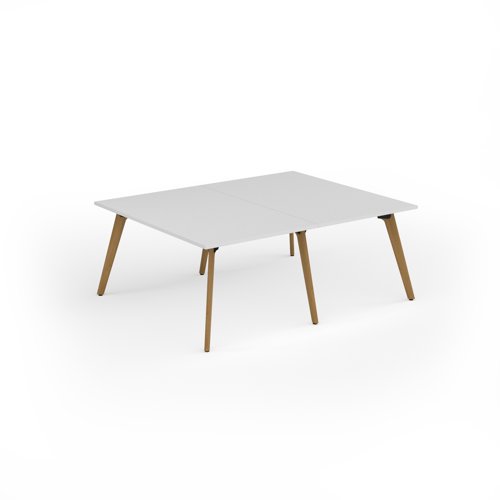 Unity worktable 2000w x 1600d with 4x solid oak legs, top in white