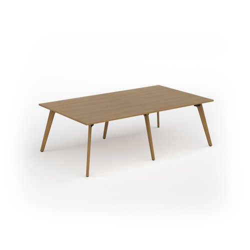 Unity worktable 2400w x 1400d with 4x solid oak legs, top in oak