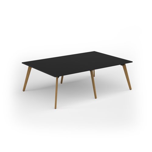 Unity worktable 2400w x 1600d with 4x solid oak legs, top in black