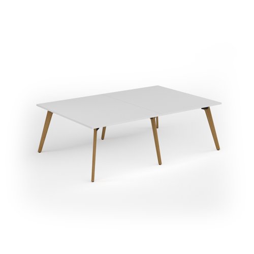 Unity worktable 2400w x 1600d with 4x solid oak legs, top in white