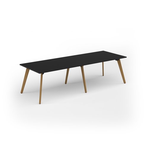 Unity worktable 2800w x 1000d with 4x solid oak legs, top in black