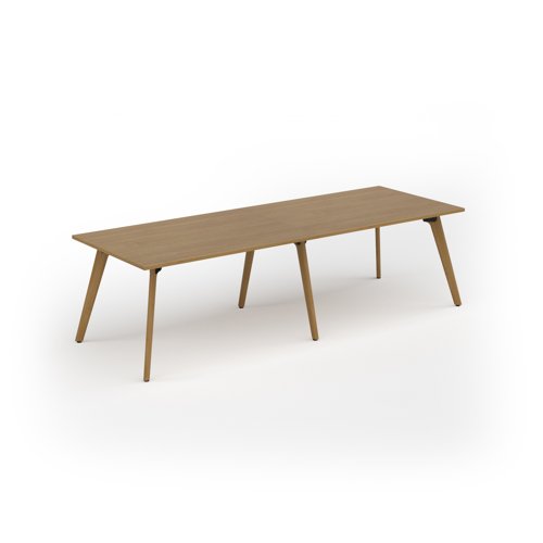 Unity worktable 2800w x 1000d with 4x solid oak legs, top in oak