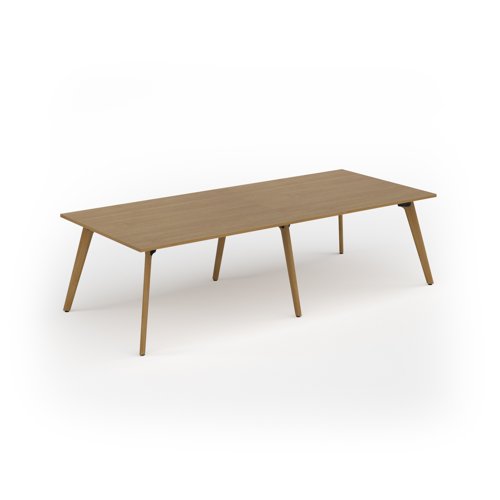 Unity worktable 2800w x 1200d with 4x solid oak legs, top in oak