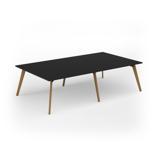 Unity worktable 2800w x 1600d with 4x solid oak legs, top in black