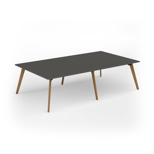 Unity worktable 2800w x 1600d with 4x solid oak legs, top in onyx grey