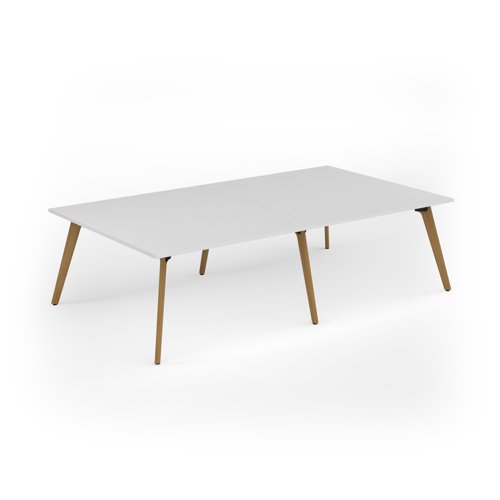 Unity worktable 2800w x 1600d with 4x solid oak legs, top in white