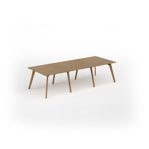 Unity worktable 3000w x 1200d with 4x solid oak legs, top in oak
