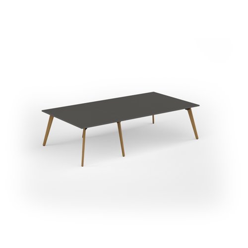 Unity worktable 3000w x 1600d with 4x solid oak legs, top in onyx grey