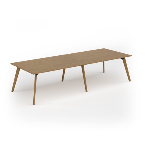 Unity worktable 3200w x 1200d with 4x solid oak legs, top in oak