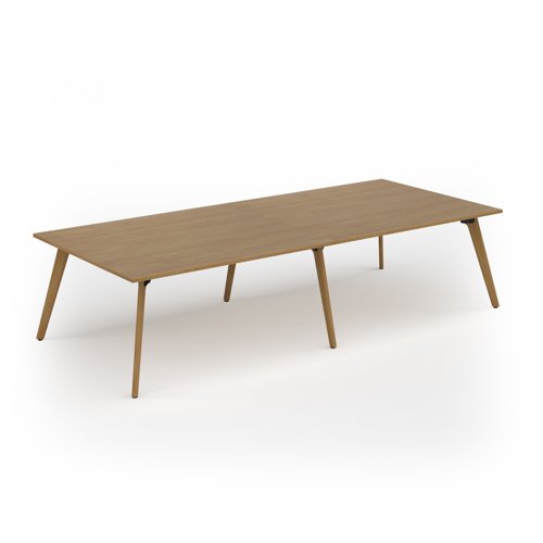 Unity worktable 3200w x 1400d with 4x solid oak legs, top in oak