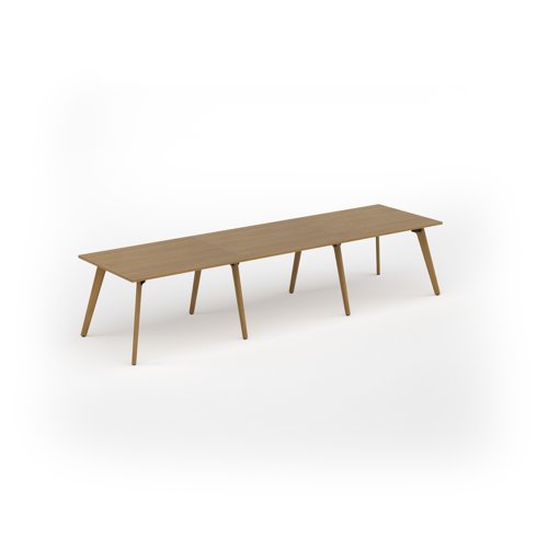 Unity worktable 3600w x 1000d with 4x solid oak legs, top in oak