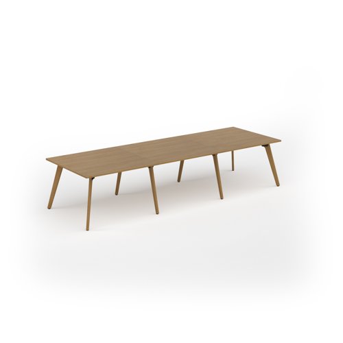 Unity worktable 3600w x 1200d with 4x solid oak legs, top in oak