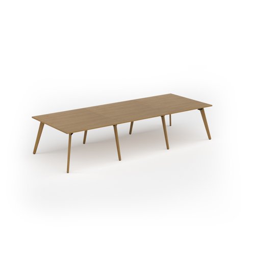 Unity worktable 3600w x 1400d with 4x solid oak legs, top in oak