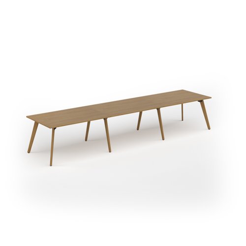 Unity worktable 4200w x 1000d with 4x solid oak legs, top in oak