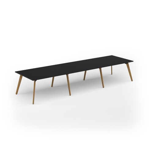 Unity worktable 4200w x 1200d with 4x solid oak legs, top in black