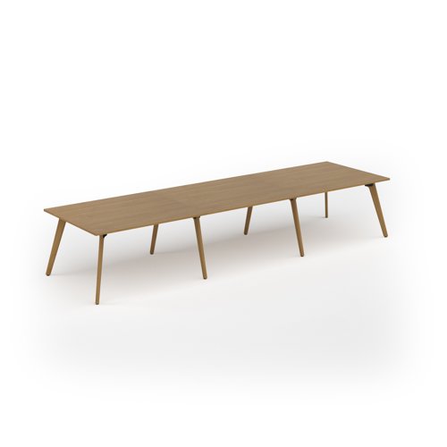 Unity worktable 4200w x 1200d with 4x solid oak legs, top in oak