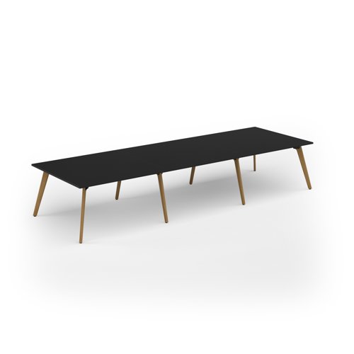 Unity worktable 4200w x 1400d with 4x solid oak legs, top in black