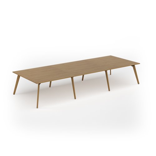Unity worktable 4200w x 1600d with 4x solid oak legs, top in oak