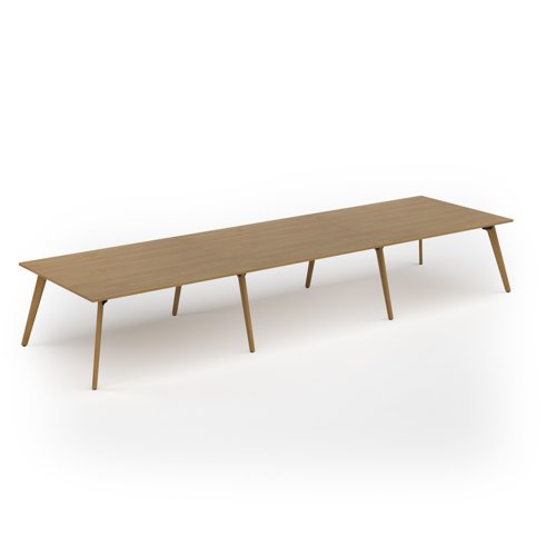 Unity worktable 4800w x 1400d with 4x solid oak legs, top in oak