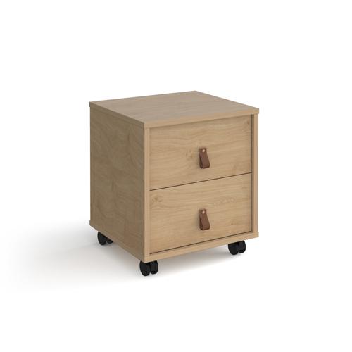Universal mobile pedestal with drawers 400mm deep - oak with oak drawers