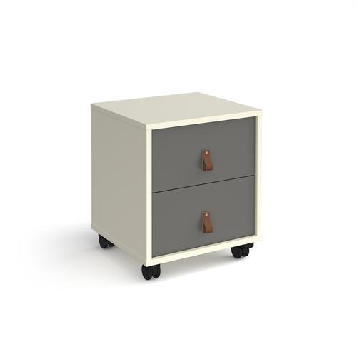 Universal mobile pedestal with drawers 400mm deep - white with grey drawers