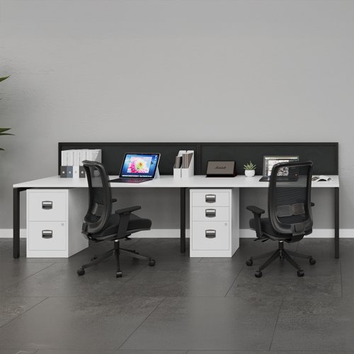 Bisley A4 home filer with 2 drawers - grey