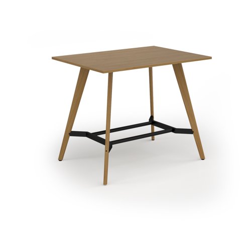 Unity poseur height worktable 1400w x 1000d with 4x solid oak legs, top in oak