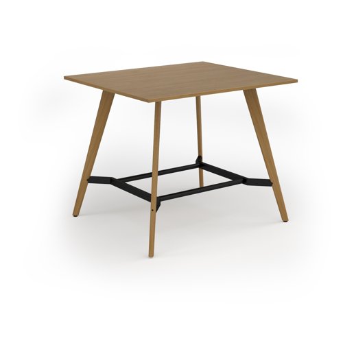 Unity poseur height worktable 1400w x 1200d with 4x solid oak legs, top in oak