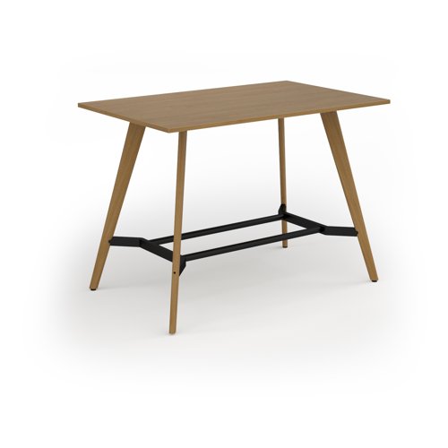Unity poseur height worktable 1600w x 1000d with 4x solid oak legs, top in oak