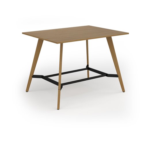 Unity poseur height worktable 1600w x 1200d with 4x solid oak legs, top in oak
