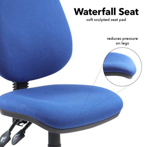 Vantage 100 2 lever PCB operators chair with no arms - blue