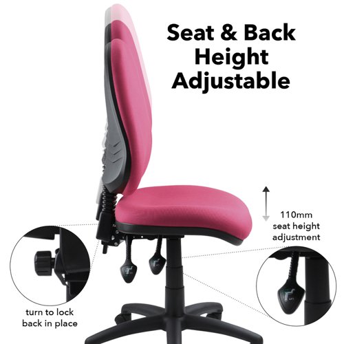 Vantage 100 2 lever PCB operators chair with no arms - burgundy