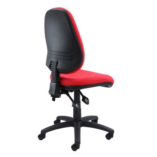 V100-00-R | The Vantage 100 fabric chair is the comfortable and affordable, no-nonsense, task office chair which is a highly versatile and suitable for a wide range of different tasks and applications. Available from stock in 5 finishes, the contoured seat, back height and back rake adjustment and adjustable seat height increase sitting ease for long periods of time.