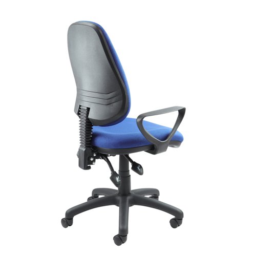 V101-00-B Vantage 100 2 lever PCB operators chair with fixed arms - blue