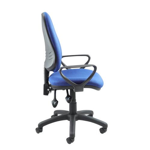 Vantage 100 2 lever PCB operators chair with fixed arms - blue