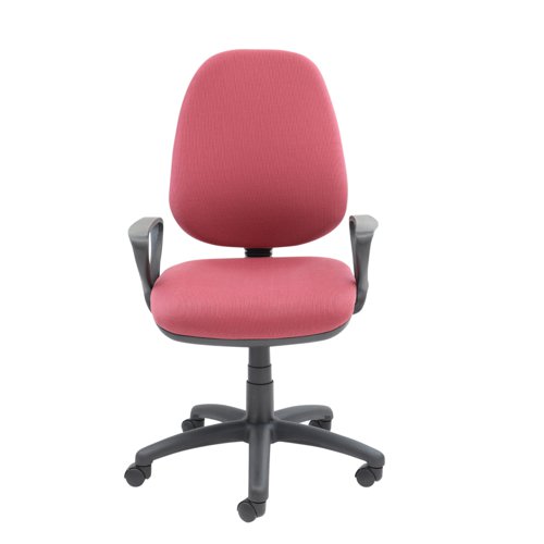 Vantage 100 2 lever PCB operators chair with fixed arms - burgundy V101-00-BU Buy online at Office 5Star or contact us Tel 01594 810081 for assistance