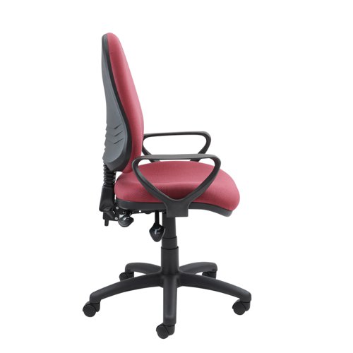 Vantage 100 2 lever PCB operators chair with fixed arms - burgundy