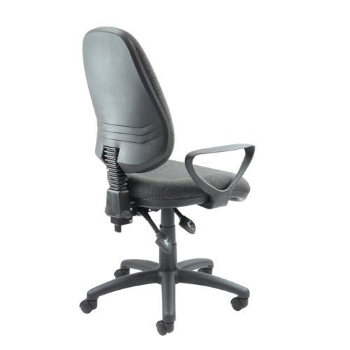 Vantage 100 2 lever PCB operators chair with fixed arms - charcoal