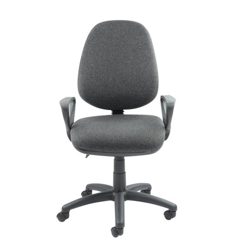 Vantage 100 2 lever PCB operators chair with fixed arms - charcoal  V101-00-C