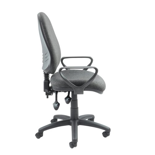 Vantage 100 2 lever PCB operators chair with fixed arms - charcoal Office Chairs V101-00-C