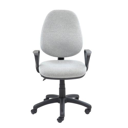 Vantage 100 2 lever PCB operators chair with fixed arms - grey Office Chairs V101-00-G