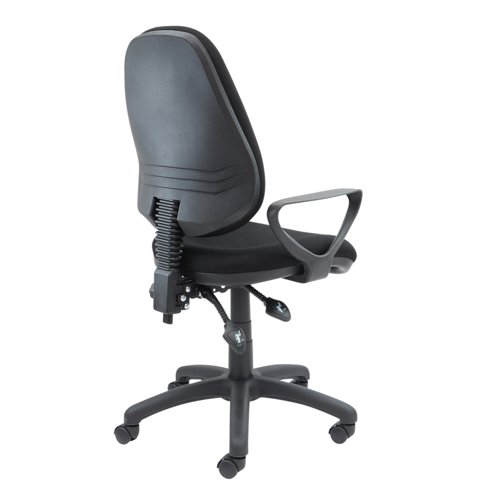 Vantage 100 2 lever PCB operators chair with fixed arms - black