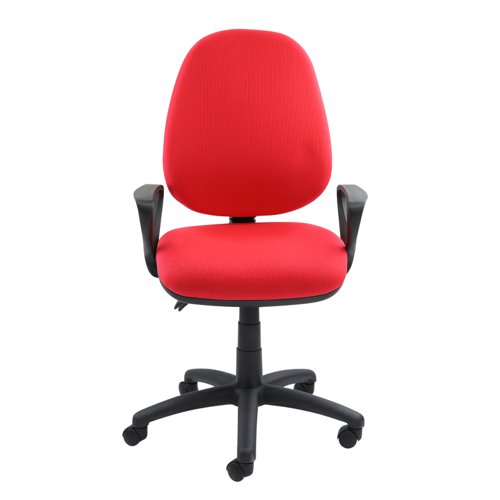 Vantage 100 2 lever PCB operators chair with fixed arms - red Office Chairs V101-00-R