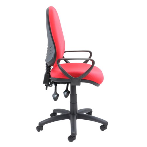 Vantage 100 2 lever PCB operators chair with fixed arms - red | V101-00-R | Dams International