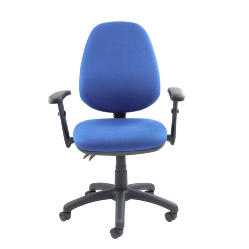 V102-00-B Vantage 100 2 lever PCB operators chair with adjustable arms - blue