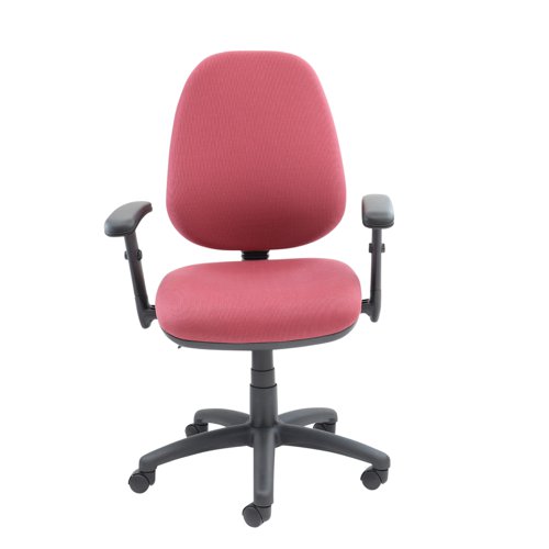 Vantage 100 2 lever PCB operators chair with adjustable arms - burgundy  V102-00-BU