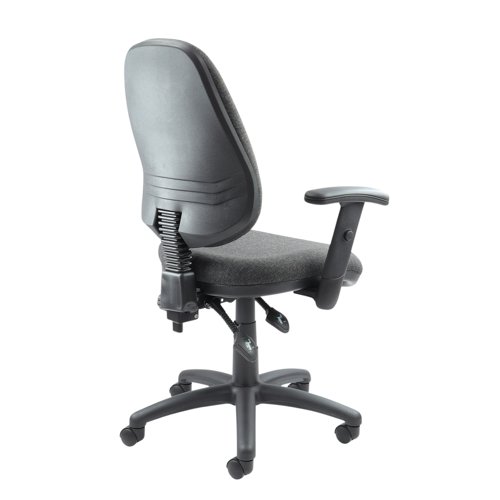 Vantage 100 2 lever PCB operators chair with adjustable arms - charcoal