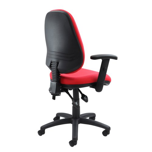 Vantage 100 2 lever PCB operators chair with adjustable arms - red