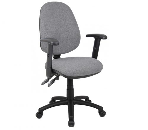 Vantage 100 2 lever PCB operators chair with adjustable arms - grey